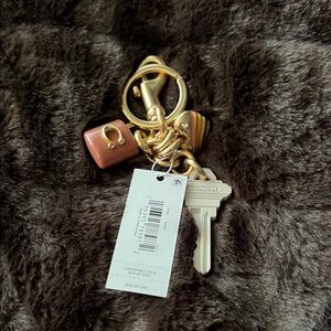 Coach Gold and Brown Keychain